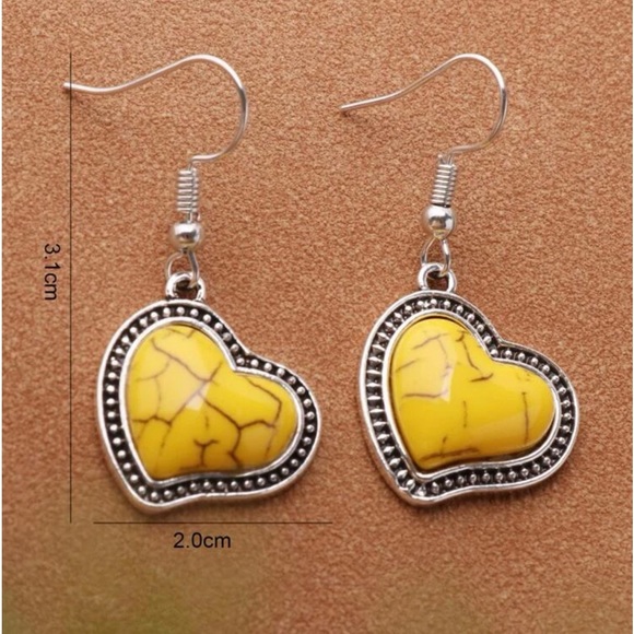 Heart drop earrings - Picture 2 of 4